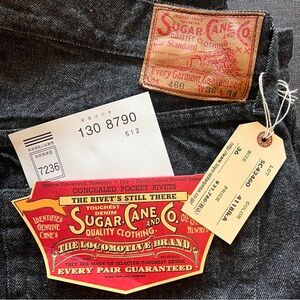 Sugar Cane Co. Black Denim Jeans, NWT 36x34